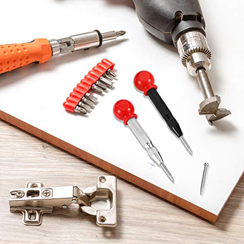 2 Pieces Automatic Center Punch with 2 Pieces Replacement Tip, 5 I...