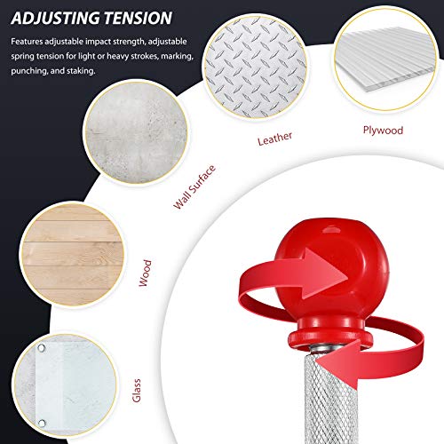 2 Pieces Automatic Center Punch with 2 Pieces Replacement Tip, 5 I...