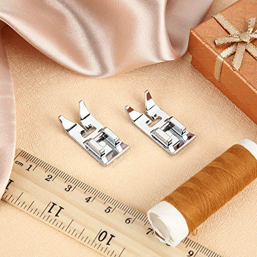 2 Pieces Sewing Machine Presser Foot Straight Stitch Snap On Foot ...