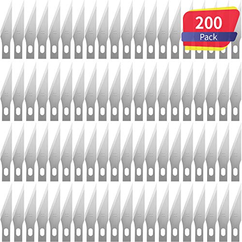 200 Pack No.11 Hobby Blades Set, SK-5 High Carbon Steel Art Blades...