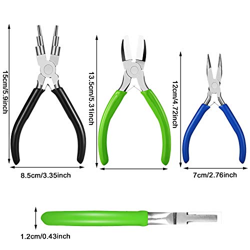 3 Pieces Jewelry Pliers Set Includes 6-in-1 Bail Making Looping Pl...