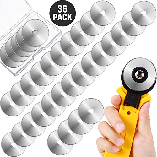 36 Packs Rotary Cutter Blades Replacement Blades Compatible with F...