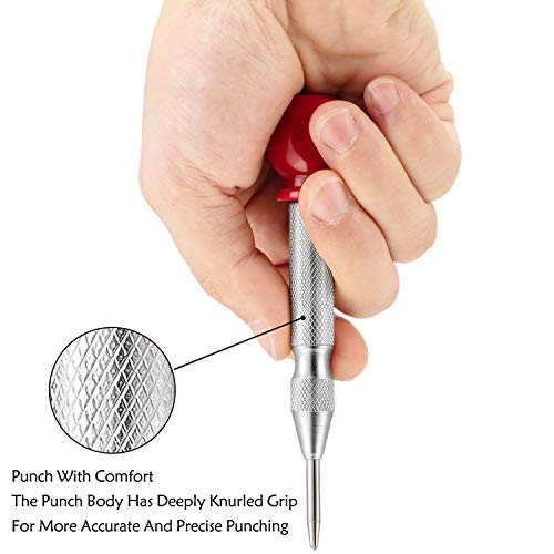 4 Pieces Automatic Center Punch 5 Inch Center Hole Punch Adjustabl...