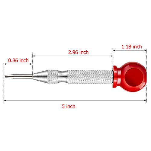 4 Pieces Automatic Center Punch 5 Inch Center Hole Punch Adjustabl...