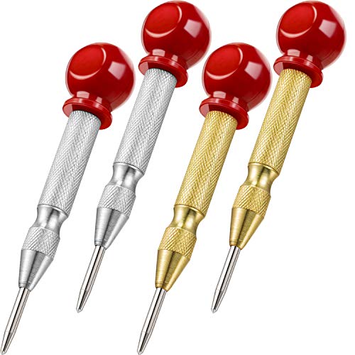 4 Pieces Automatic Center Punch 5 Inch Center Hole Punch Adjustabl...