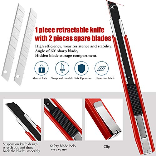 6 Pieces Craft Knifes Hobby Knife Set with 52 Pieces Spare Knife S...