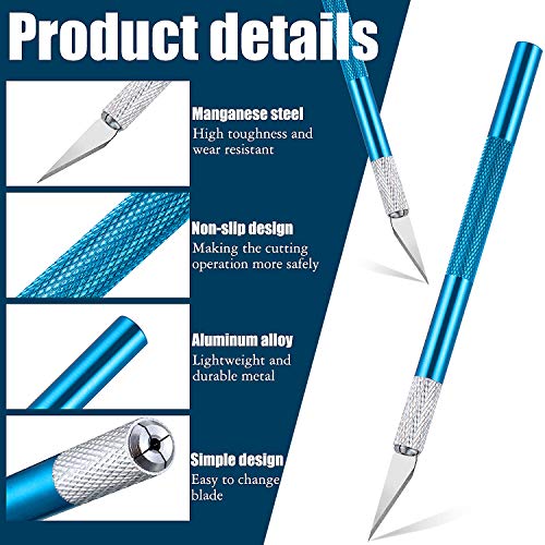 6 Pieces Craft Knifes Hobby Knife Set with 52 Pieces Spare Knife S...