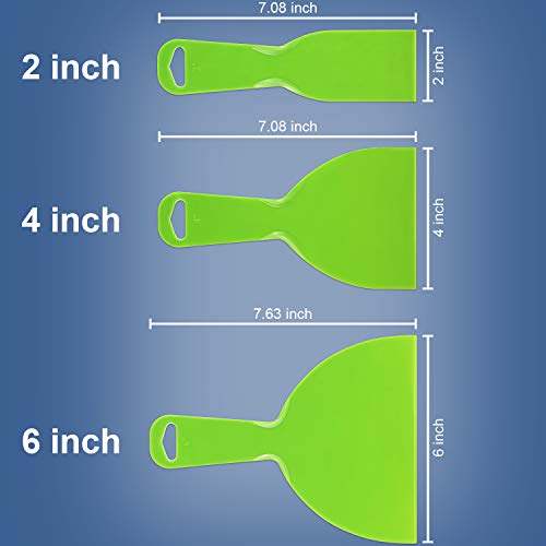 6 Pieces Plastic Putty Knife Set Flexible Scraper Tool for Decals,...