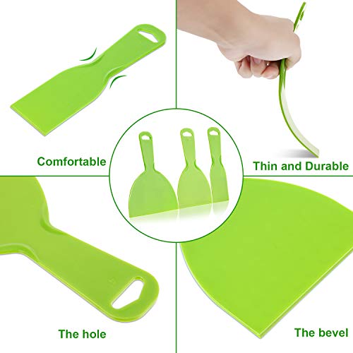6 Pieces Plastic Putty Knife Set Flexible Scraper Tool for Decals,...