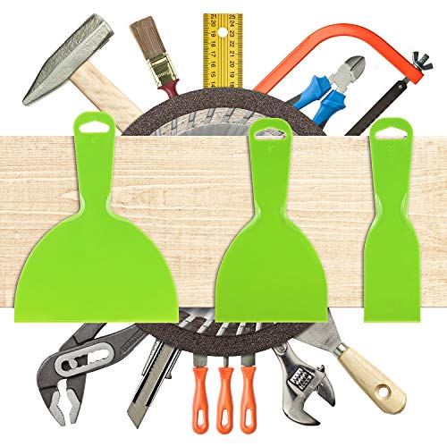 6 Pieces Plastic Putty Knife Set Flexible Scraper Tool for Decals,...