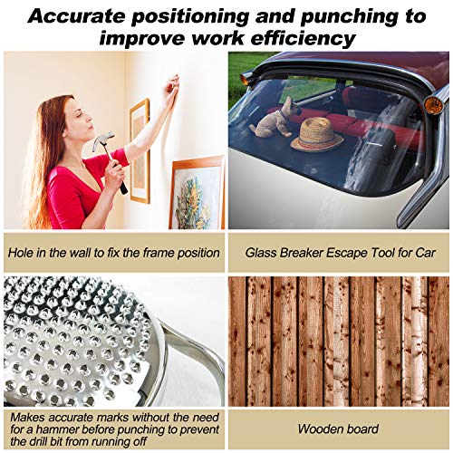 7 Pieces Automatic Center Hole Punch Spring Loaded Drill Punch Bra...
