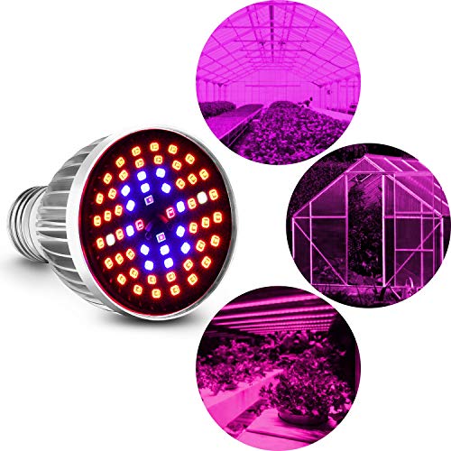 Full Spectrum E26 LED Grow Light Bulb, 60W Grow Plant Light for Hy...