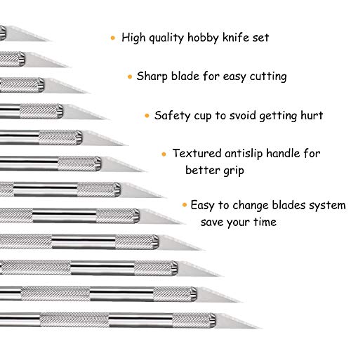 Mudder 15 Packs Hobby Knife Precision Knife Set, Stainless Steel P...