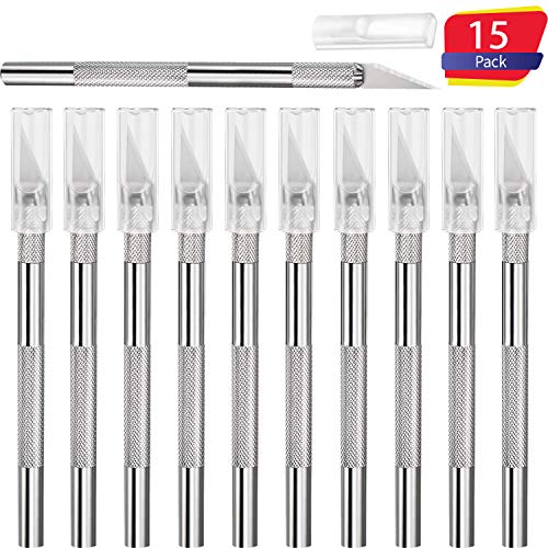 Mudder 15 Packs Hobby Knife Precision Knife Set, Stainless Steel P...