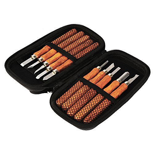 Mudder 17 Pieces Wood Handle Carving Chisels Tools with Whetstones...