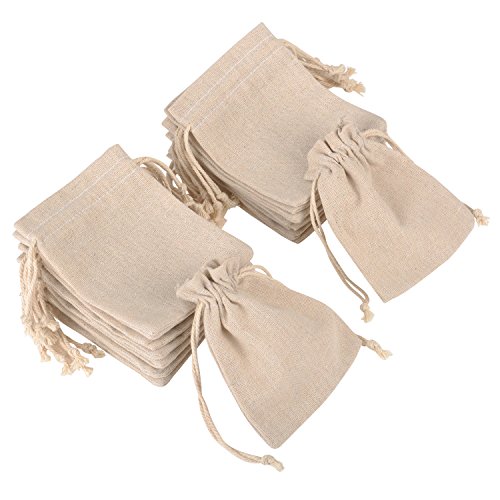 Mudder 20 Pack Cotton Muslin Bags Drawstring Muslin Bag for Weddin...