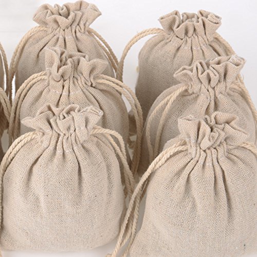 Mudder 20 Pack Cotton Muslin Bags Drawstring Muslin Bag for Weddin...