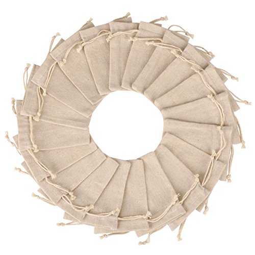 Mudder 20 Pack Cotton Muslin Bags Drawstring Muslin Bag for Weddin...
