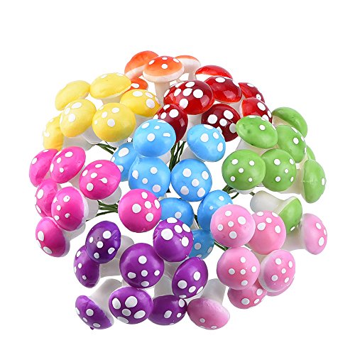 Mudder 64 Pieces Fairy Miniature Garden Ornaments, Mushrooms Set, ...