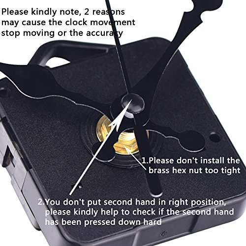 Mudder Quartz Clock Movements Mechanism Parts, 3/25 Inch Maximum D...