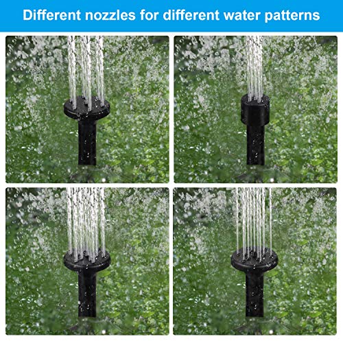 Mudder Solar Fountain Pump Solar Powered Panel Water Pump Garden F...