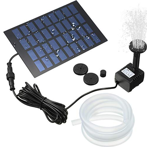 Mudder Solar Fountain Pump Solar Powered Panel Water Pump Garden F...