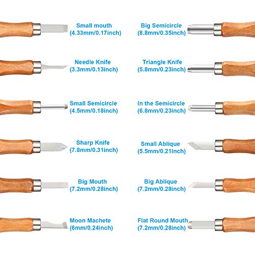 Wood Carving Tools for Beginners, 12 Pieces Wood Carving Knife wit...