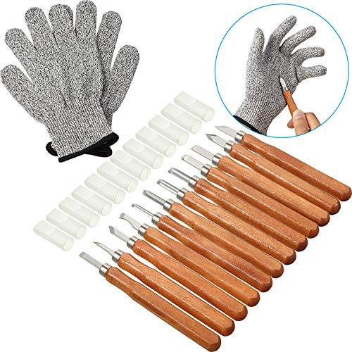 Wood Carving Tools for Beginners, 12 Pieces Wood Carving Knife wit...