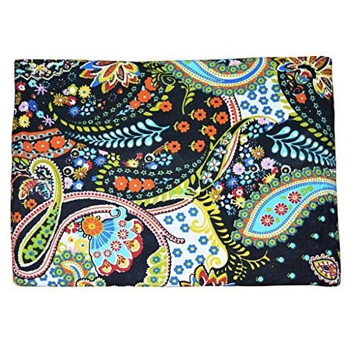 Mudit Crafts Black Paisley Print Dress Making Fabric Hand Block Pr...