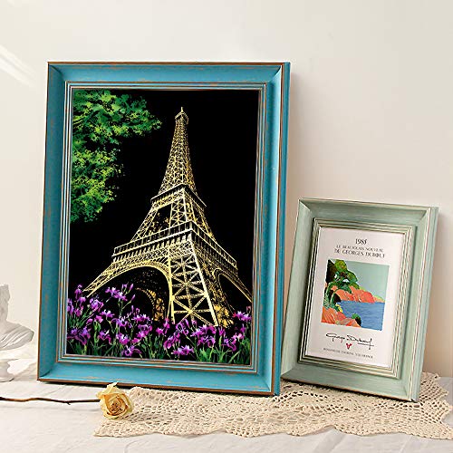 Scratch Art Rainbow Painting Paper, Sketch Pad DIY Night View Scra...