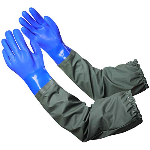 Extra-long 27.5 Rubber Gloves, MUMUKE Chemical Resistant Gloves P...