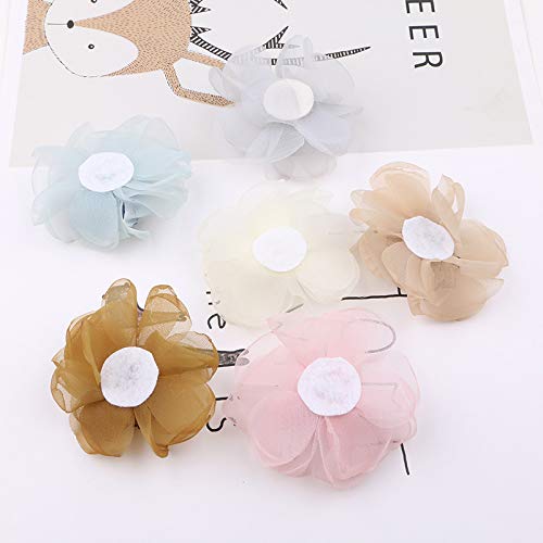 20pcs Pearl Rhinestone Chiffon Flowers, 2Crafting Flowers, Suitab...