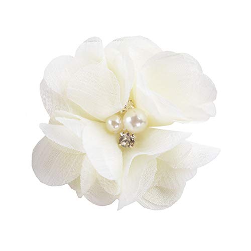 20pcs Pearl Rhinestone Chiffon Flowers, 2Crafting Flowers, Suitab...