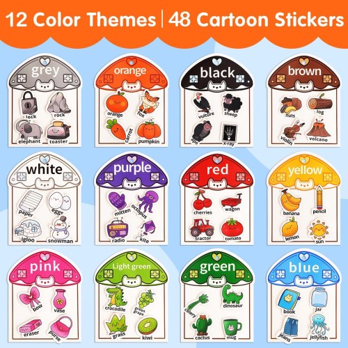 Montessori Busy Book Color Sorting Toys for Toddlers 2-4 Years
