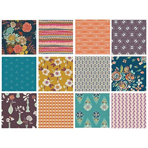 Boho Floral Fabrics for Quilting | Modern Quilting Fabric Bundle w...