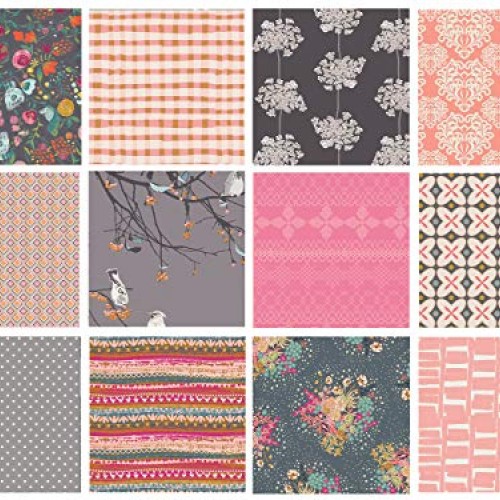 Boho Floral Fabrics for Quilting | Modern Quilting Fabric Bundle w...