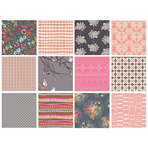 Boho Floral Fabrics for Quilting | Modern Quilting Fabric Bundle w...