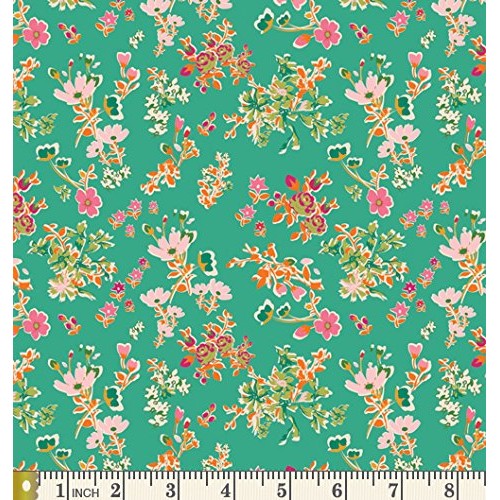 Bright Colors Floral Quilt Bundle | Pink Green White Summer Fat Qu...