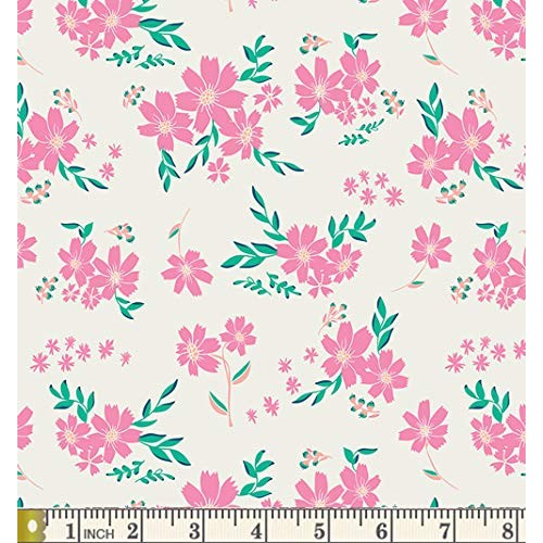 Bright Colors Floral Quilt Bundle | Pink Green White Summer Fat Qu...