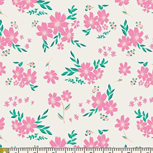 Bright Colors Floral Quilt Bundle | Pink Green White Summer Fat Qu...