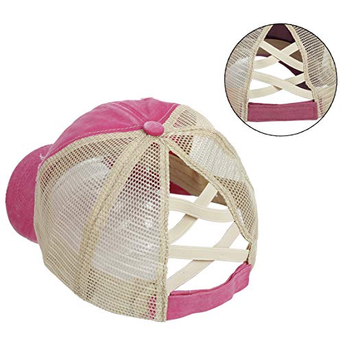 Muryobao Women Ponytail Baseball Caps Visor Criss Cross Mesh Hole ...