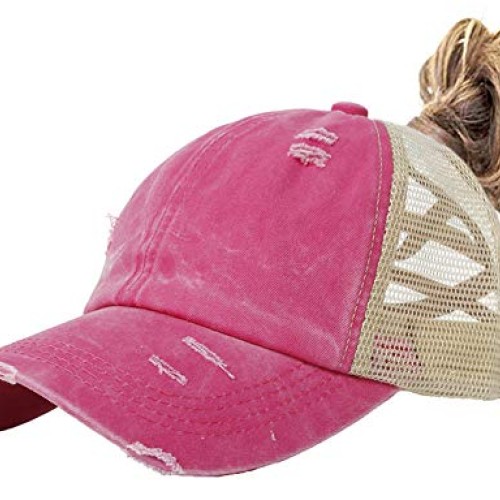 Muryobao Women Ponytail Baseball Caps Visor Criss Cross Mesh Hole ...