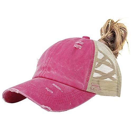 Muryobao Women Ponytail Baseball Caps Visor Criss Cross Mesh Hole ...