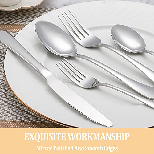40 Piece Silverware Set Service for 8,Premium Stainless Steel Flat...