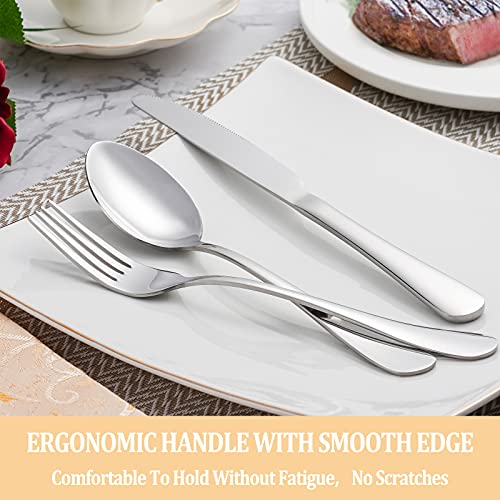 40 Piece Silverware Set Service for 8,Premium Stainless Steel Flat...