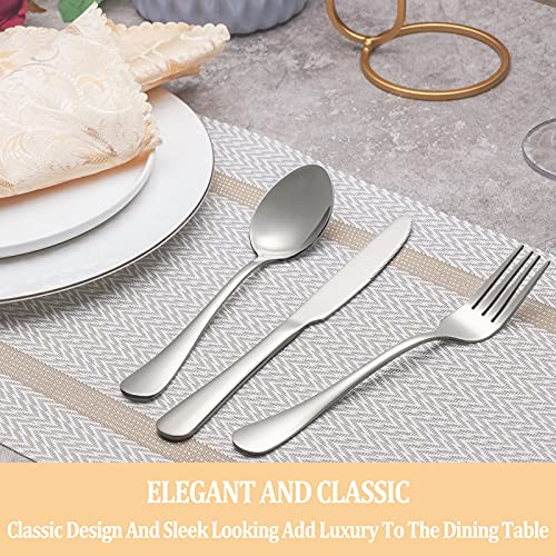 40 Piece Silverware Set Service for 8,Premium Stainless Steel Flat...