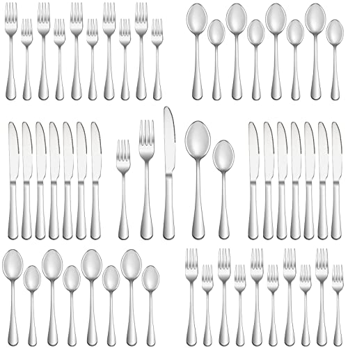 40 Piece Silverware Set Service for 8,Premium Stainless Steel Flat...