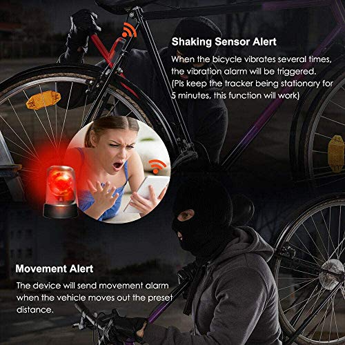 GPS Tracker for Bicycles Motorcycles Small Vehicles Anti Theft Ala...
