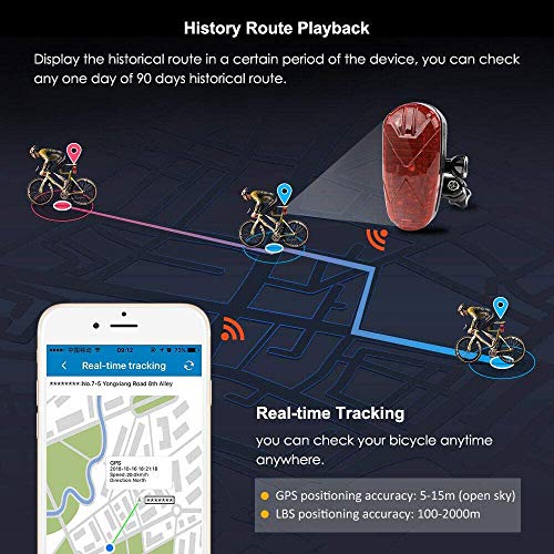 GPS Tracker for Bicycles Motorcycles Small Vehicles Anti Theft Ala...