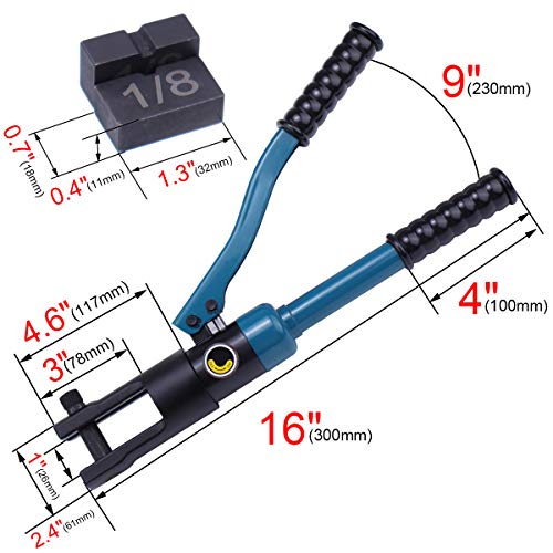 Muzata Custom Hydraulic Hand Crimper Tool for 1/8 Stainless Steel...